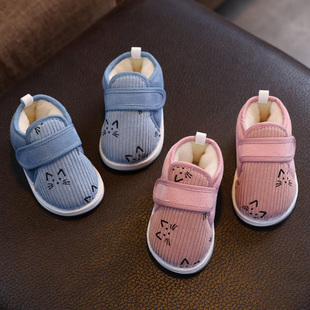 儿童棉鞋男童棉鞋女宝拖鞋冬宝宝家居鞋加绒保暖小孩室内鞋冬季