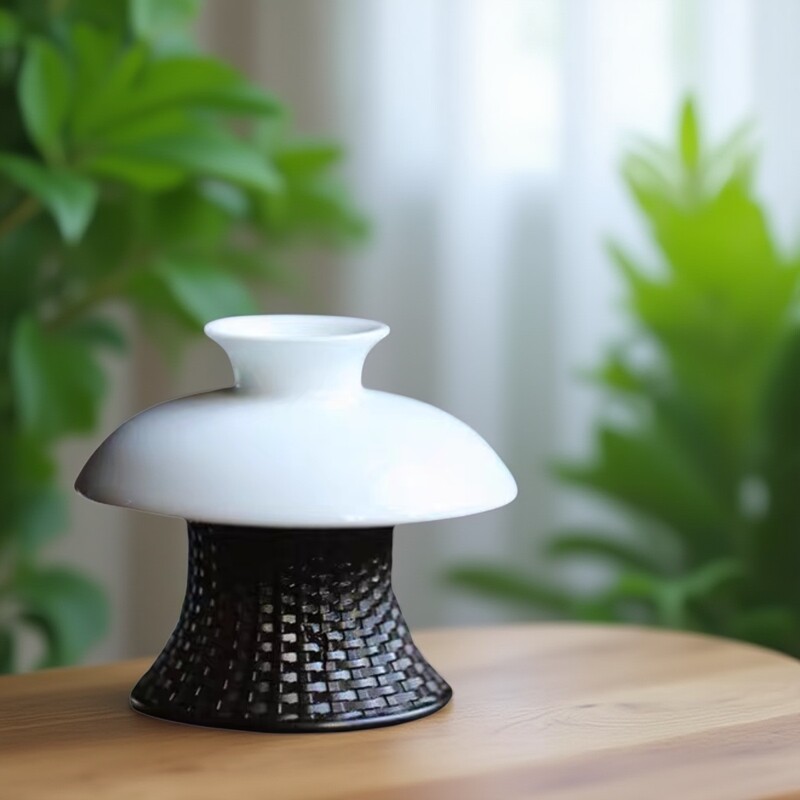 紫光檀编织纹茶漏置茶滤架茶漏底座盖置家用壶盖托架功夫茶具配件图片