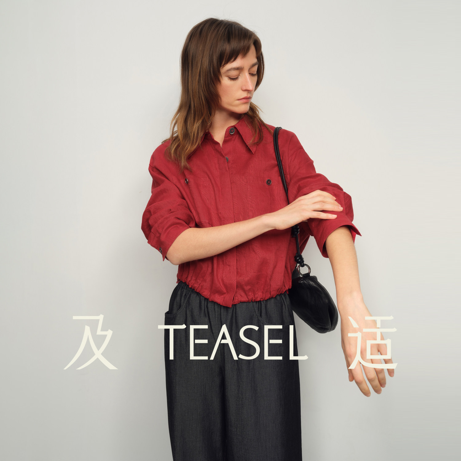 TEASEL「风息褶」比利时亚麻落肩袖箱型宽松翻领简约防晒外套