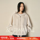 TEASEL「松弛之境」丝驼绒宽松廓形卫衣下摆可调节连帽毛呢短外套