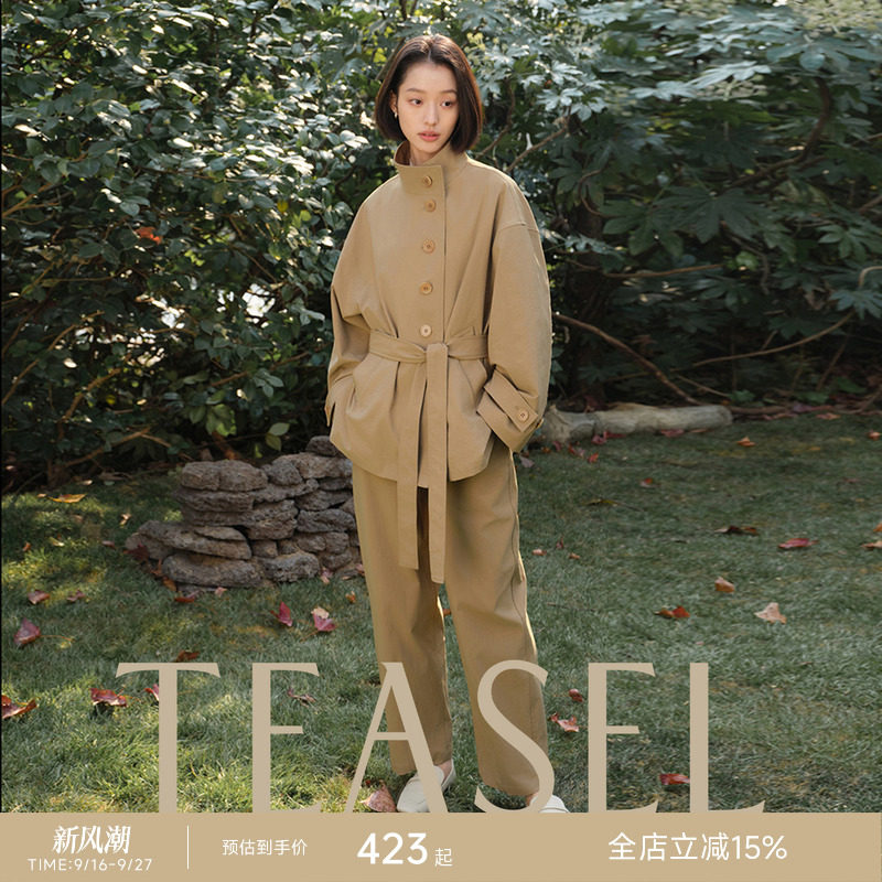 董生活同款松弛感小个子短风衣图片