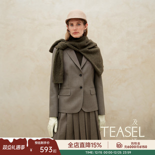 百褶半裙套装 TEASEL「智性法则」精纺羊毛两粒扣修身 小廓形西装