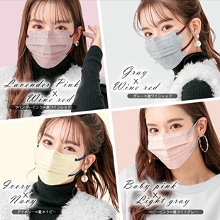 日本乐天3d立体小颜云朵口罩莫兰迪4D可爱高颜值腮红美颜波浪蝶形