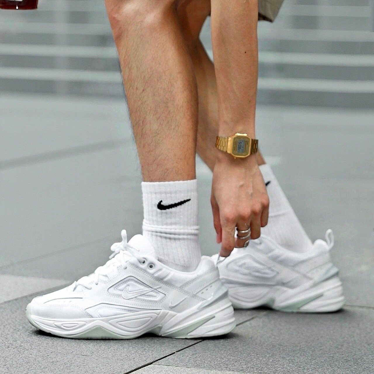 耐克Nike M2K厚底老爹鞋男女同款纯白运动休闲鞋AV4789-001