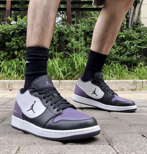 【定制球鞋】耐克Air Jordan Court手绘涂鸦AJ男子休闲板鞋 紫砚