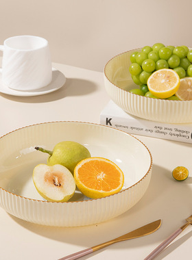 PET材质水果盘零食盘  家用客厅茶几多用三色简约中式水果零食盘