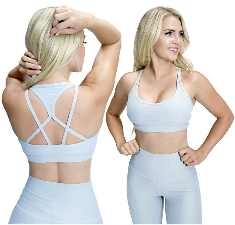外贸女子瑜伽背心 运动文胸 健身速干紧身含胸垫美背 浅蓝黑色,运动/瑜伽/健身/球迷用品,瑜伽内衣,淘宝优惠券,粉丝福利购,淘宝优惠卷
