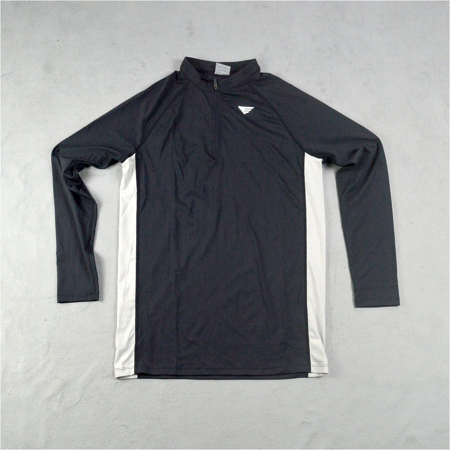 外贸运动跑步长袖T恤男子半拉链弹力紧身衣速干透气健身训练上衣