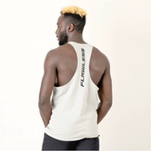 棉夏透气 外贸 圆领工字跑步上衣 外穿修身 黑灰色 男健身运动背心