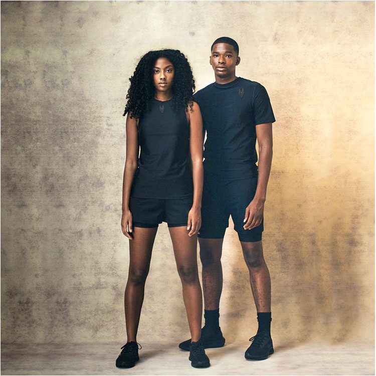 外贸男士运动排汗T恤 跑步短袖圆领户外上衣 速干透气宽松 黑色