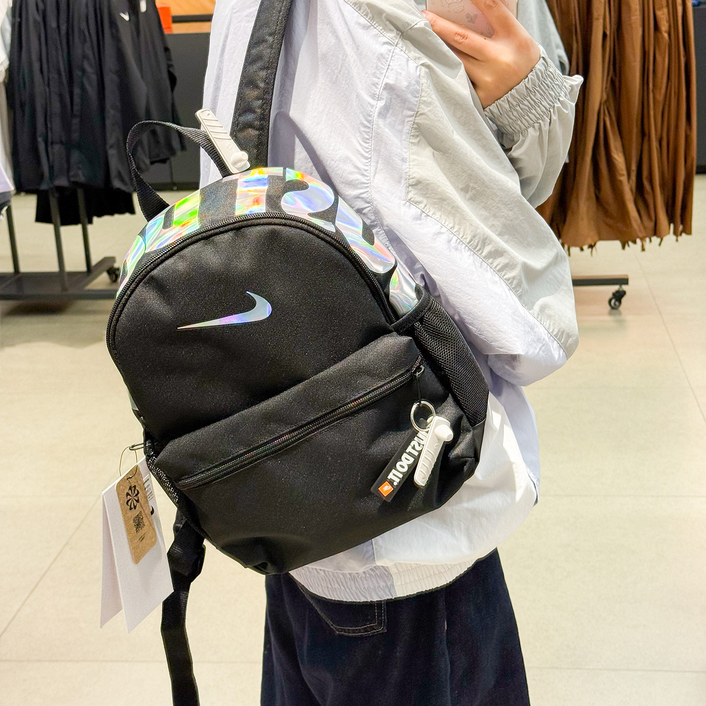 Nike耐克正品黑色迷你双肩包小容量背包幼儿园学生儿童书包DR6091