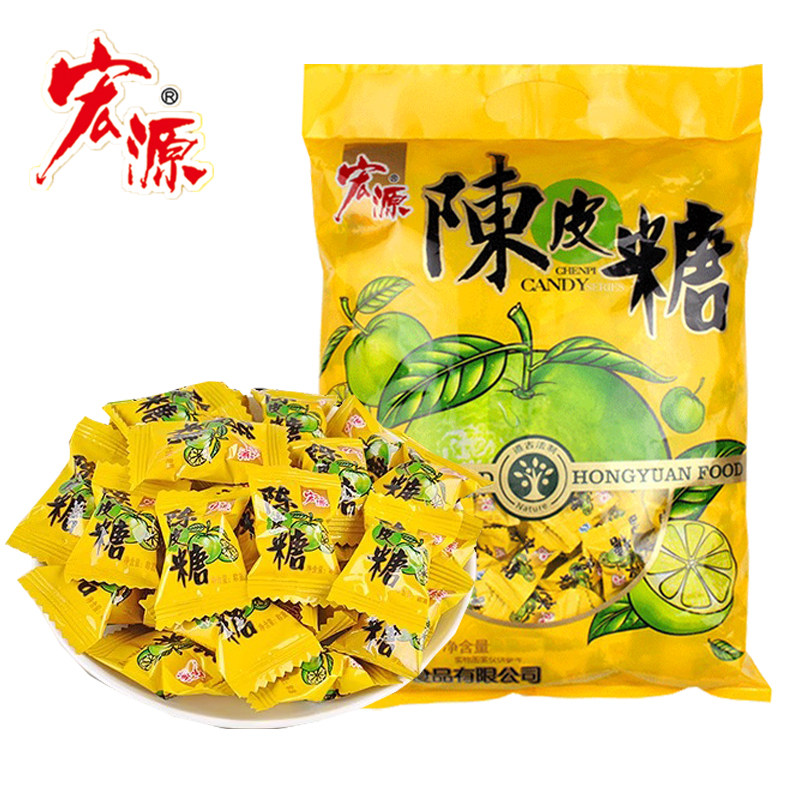 宏源陈皮糖355g话梅糖硬糖喜糖酒店前台年货休闲零食商务招待糖果
