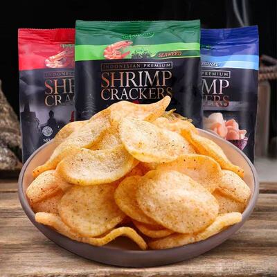 啪啪通虾片papatonk印尼进口40g*10袋网红休闲食品膨化零食小吃