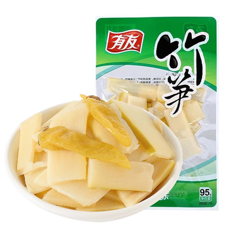 有友泡椒竹笋95g野山椒泡椒竹笋片辣味即食零食休闲小吃零食小袋
