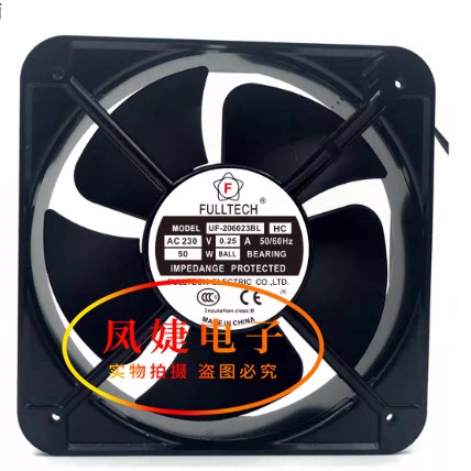 FULLTECH福佑 UF-206023BL HC 230V 0.25A 50W 机柜轴流散热风扇
