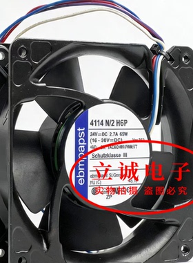 德国进口风机 4114N/2H6P 24V 2.7A 65W 12CM变频器散热风扇12038