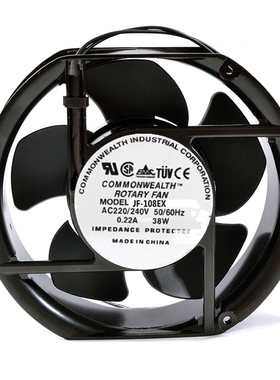 全新COMMONWEALTH JF-108EX 220V 0.22A 38W 17251控制柜散热风扇