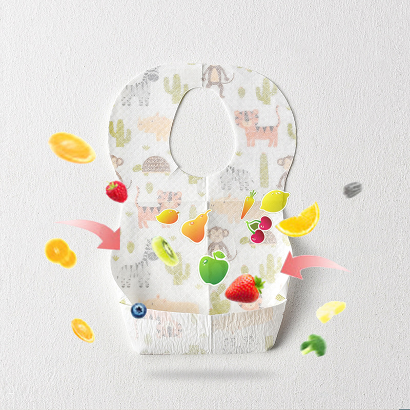 婴儿一次性围兜吃饭宝宝口水巾儿童防水喂饭围嘴兜外出20片装