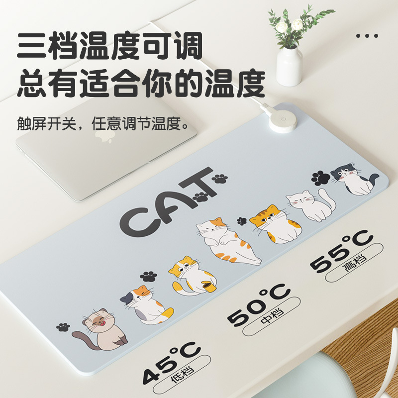 加热鼠标垫超大发热暖桌垫办公室写字桌面电脑键盘电热板暖手桌垫