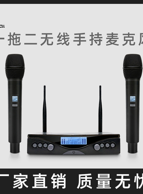RU-D230 无线一拖二万能话筒家用KTV户外演出声卡直播麦克风