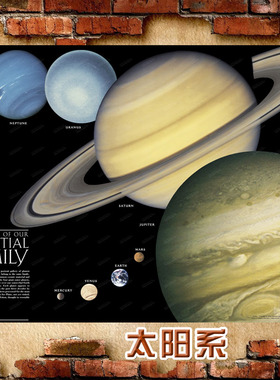 太阳系八大行星教学客厅装饰画芯