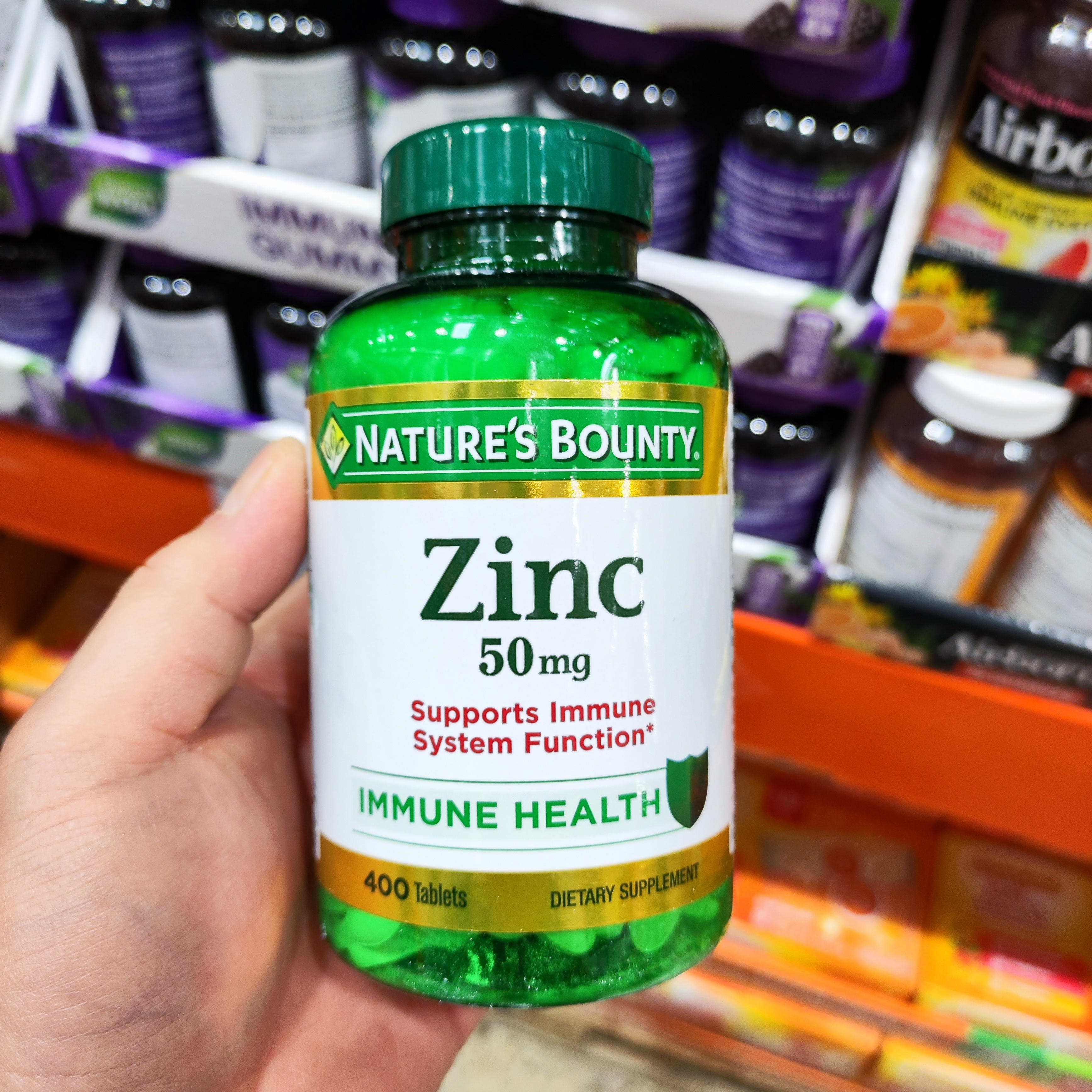 现货*美国nature s bounty自然之宝葡萄糖酸锌zinc成人胶囊400粒