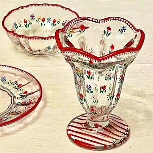 令人心动的杯子！！！ 中古手作 玻璃精致杯子 盘 绝美器皿！