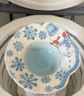 冬季雪人创意卡通陶瓷盘子家用菜盘子餐具
