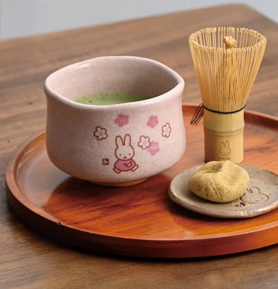 小兔子日式异形樱花粉陶瓷水杯抹动漫水杯/居家/百货