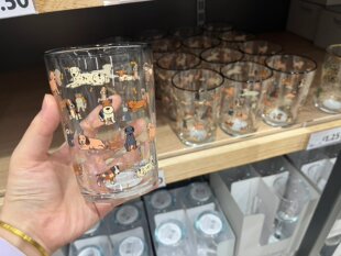 可爱的狗狗玻璃杯创意水杯ins手绘彩色啤酒杯设计小众