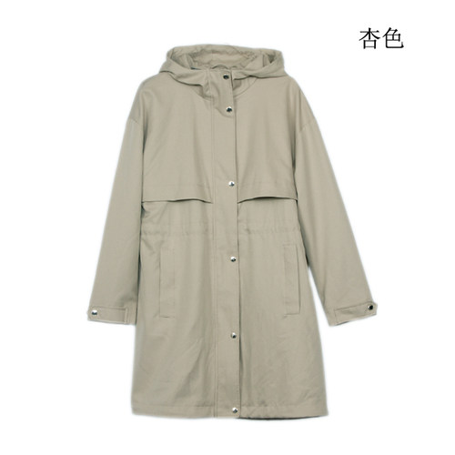 G意大利轻奢会呼吸休闲外套  女士春秋新款宽松中长款风衣 W4522V