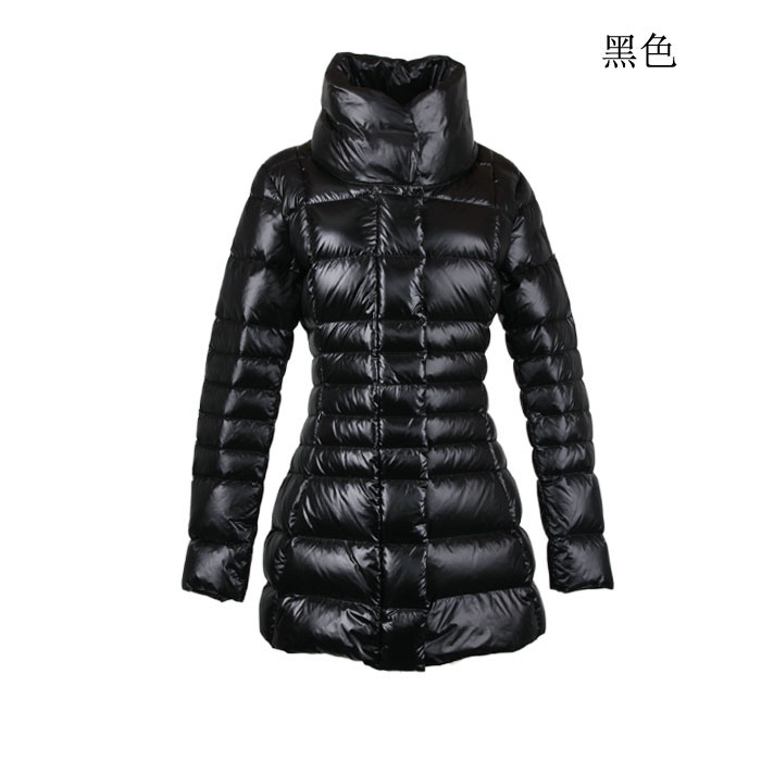 意大利轻奢 中长款羽绒服立领修身纯色保暖  冬装女装亮面