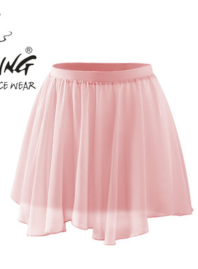 陈婷 女童英皇考级裙儿童芭蕾舞雪纺松紧腰短裙舞蹈练习表演短裙