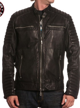 美国本土潮牌Affliction 男士 纯手工 机车 外套 真皮 皮衣 夹克