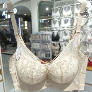 中厚B杯无钢圈聚拢上托防下垂调整型文胸罩时尚性感蕾丝内衣6550