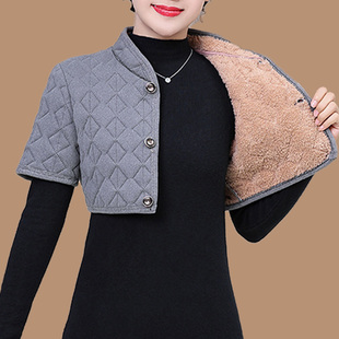 200斤肩周炎保暖护肩睡觉专用女士秋冬老人颈椎坎肩防寒披肩加厚