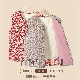 女士驼绒马甲妈妈秋冬季加厚保暖坎肩老太太奶奶中老年人加绒马夹