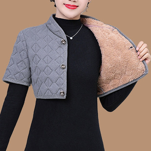 加大180斤200男女同款 加绒马甲保暖背心 女士睡觉护肩颈椎坎肩冬季