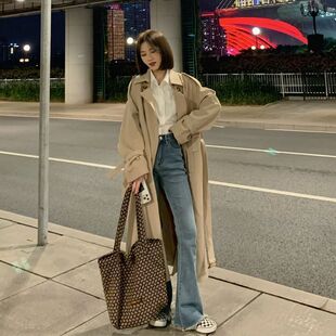 大衣气质英伦风高级感外套 韩系小个子中长款 风衣女2025秋季 新款