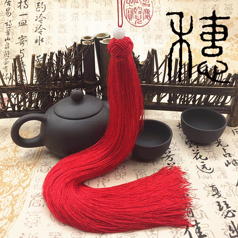 DIY流苏穗子帽玉珠加长款28cm