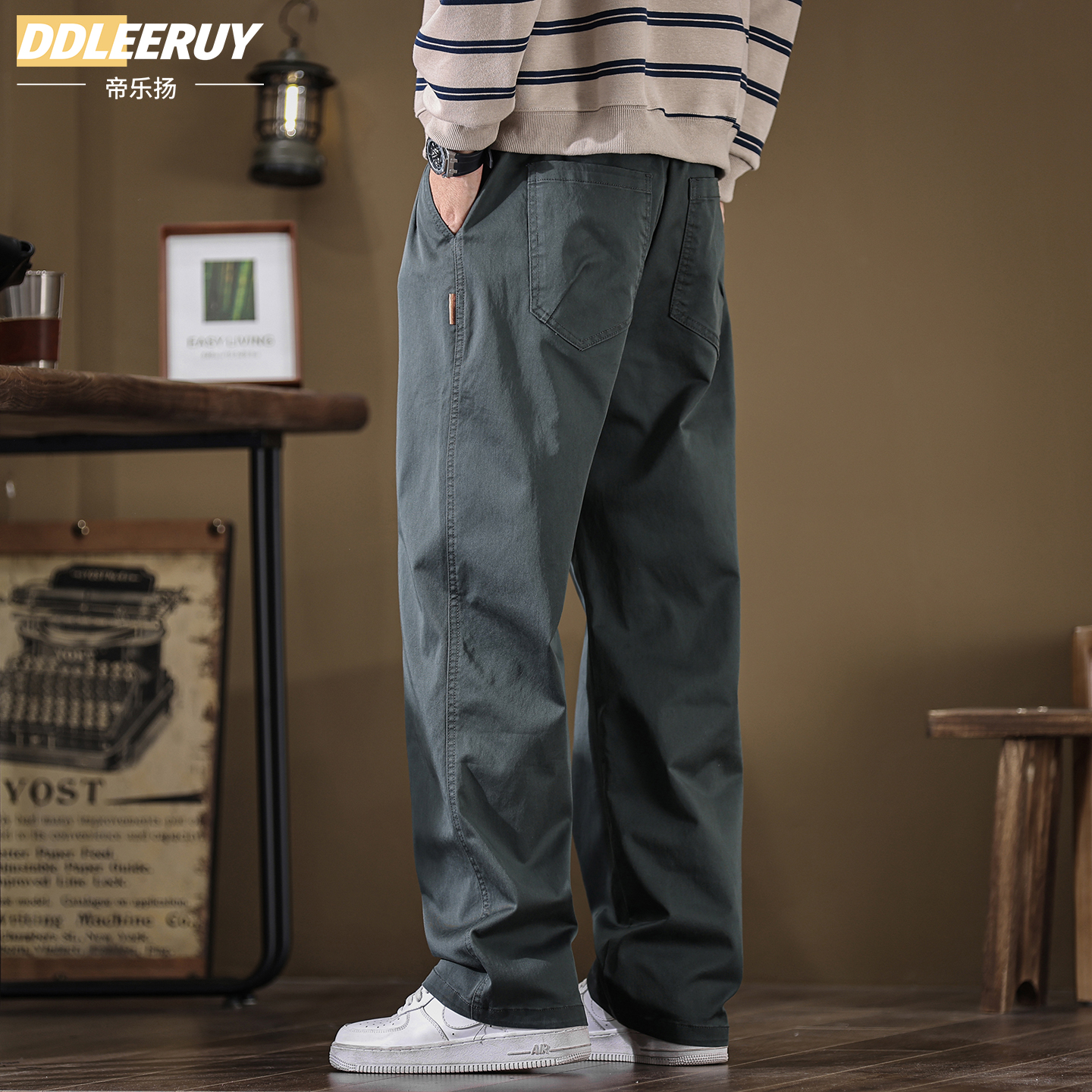 高级感美式宽松百搭直筒休闲裤男
