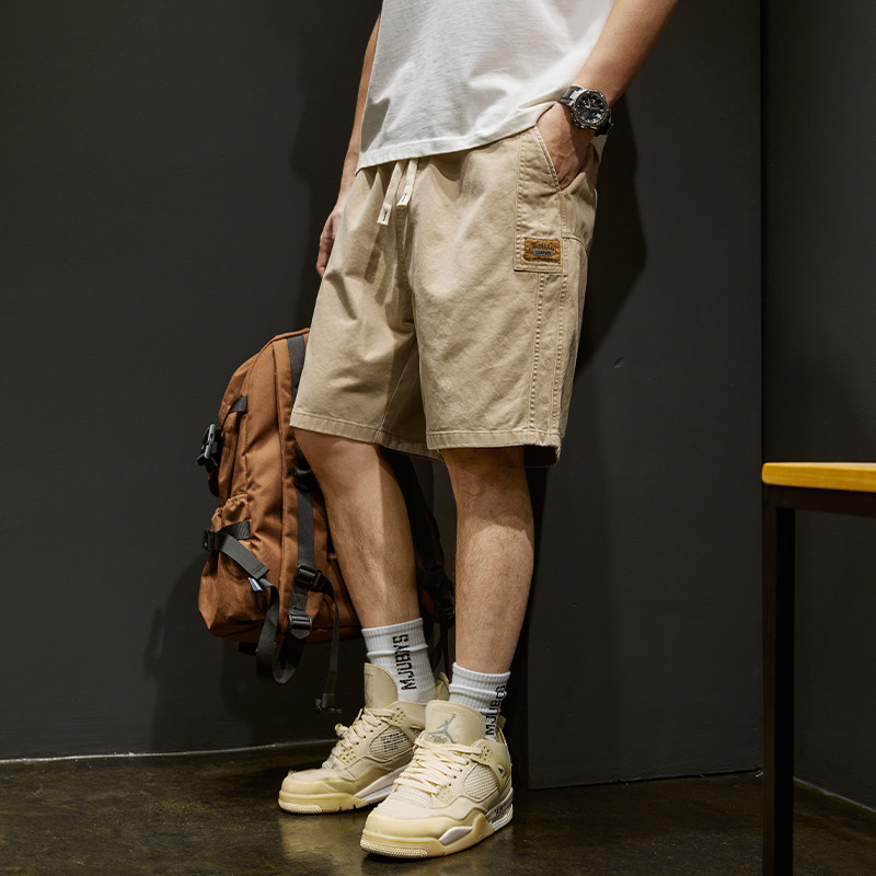 纯棉短裤男夏季薄款外穿宽松直筒休闲中裤潮牌美式痞帅五分工装裤,男装,休闲裤,淘宝优惠券,粉丝福利购,淘宝优惠卷