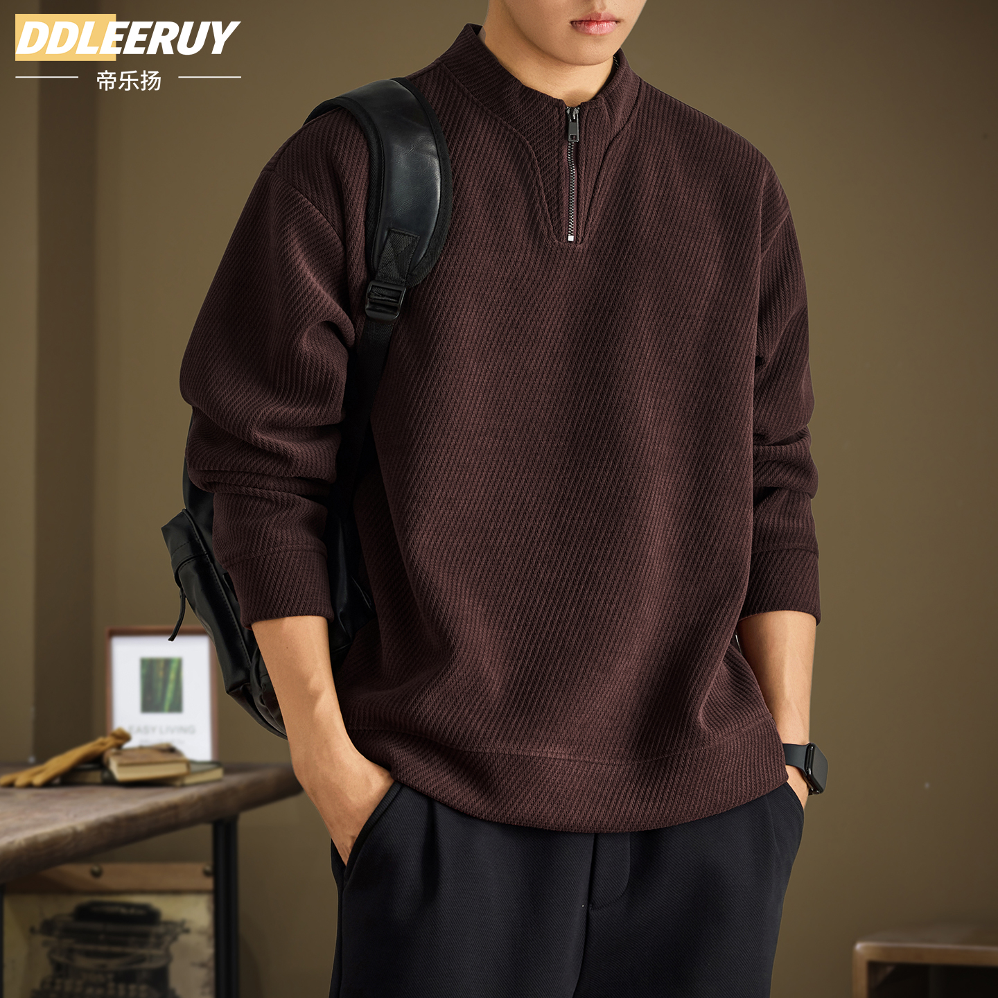 高端半高领卫衣宽松潮牌大码上衣