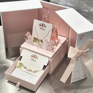 迪士尼花蝶之约S925银项链时尚精致高级感锁骨链七夕礼物送女友