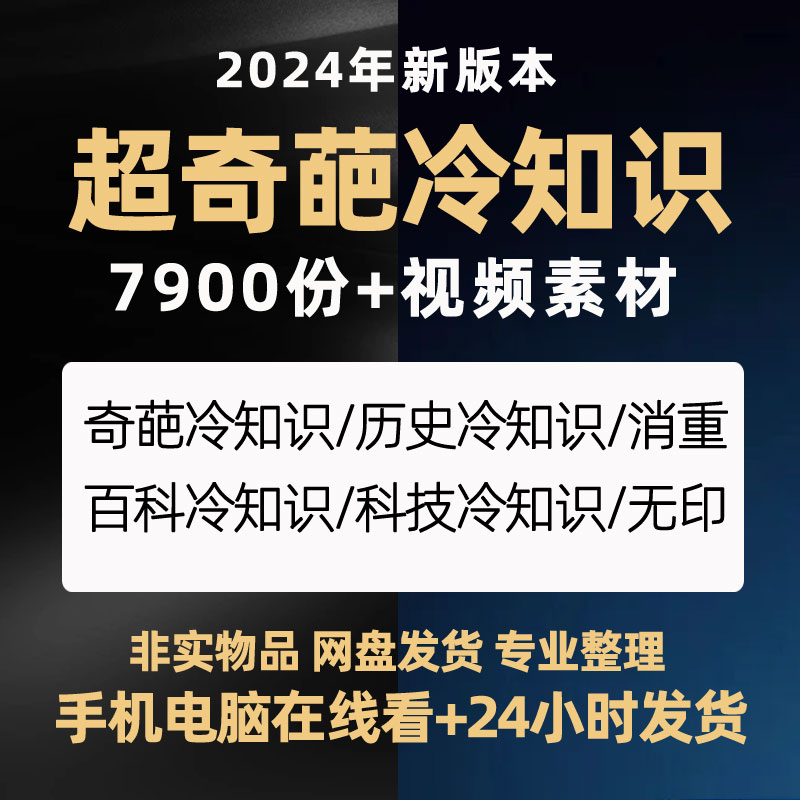 冷知识素材百科历史奇葩奇人异事抖音自媒体短视频高清无水印大全