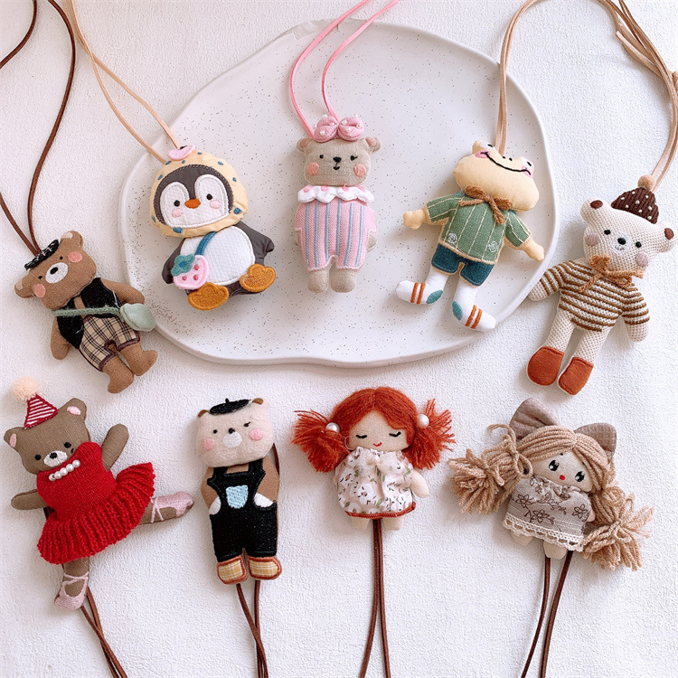 初秋新款儿童布艺可爱卡通动物项链甜美小女孩可调节项饰挂件配饰