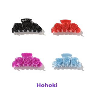 HOHOKI原创设计新款手工玫瑰发夹后脑勺盘发中号春夏抓夹发饰