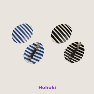 HOHOKI原创设计蛋弹夹夹可爱小众醋酸边夹海军蛋