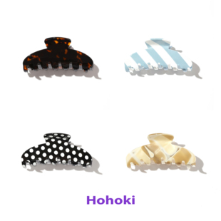 HOHOKI经典醋酸抓夹优雅法式甜美大号发夹波点高级感鲨鱼夹发饰