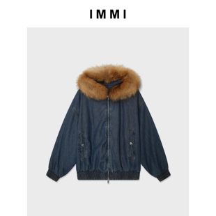 薄牛仔绗棉连帽夹克外套MWEFWDJK0787X 25秋冬新品 IMMI
